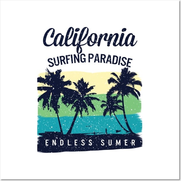 California Surfing Paradise Wall Art by JakeRhodes